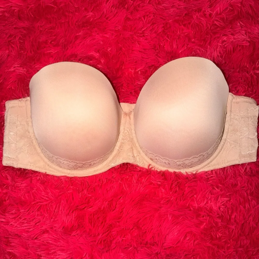 Torrid Push Up Strapless Beige Bra With Lace-
Size 46D - Picture 1 of 11
